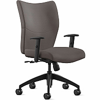 9 to 5 Seating Bristol Mid Back Cafe Seat Color - Leather Seat Material - Cafe Back Color - Leather Back Material - Mid Back - 5-star Base - 1 Each (2360S2A8BL10)