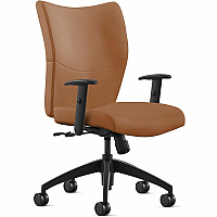 9 to 5 Seating Bristol Mid Back Camel Seat Color - Leather Seat Material - Camel Back Color - Leather Back Material - Mid Back - 5-star Base - 1 Each (2360S2A8BL07)
