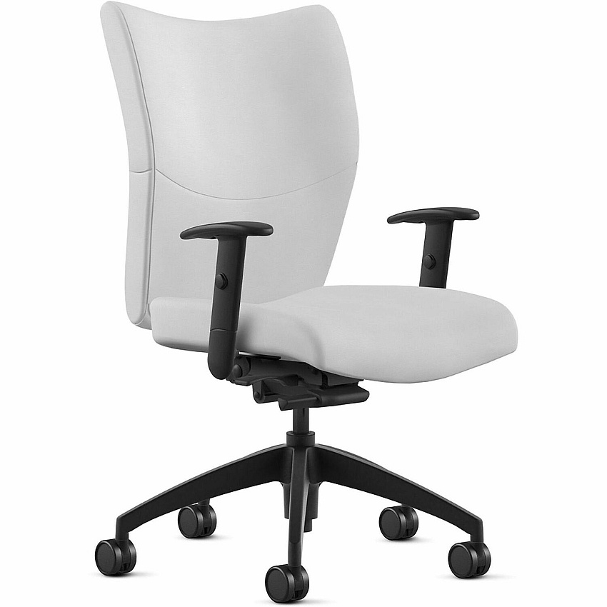 9 to 5 Seating Bristol Mid Back White Seat Color - Leather Seat Material - White Back Color - Leather Back Material - Mid Back - 5-star Base - 1 Each (2360Y2A8BL02)