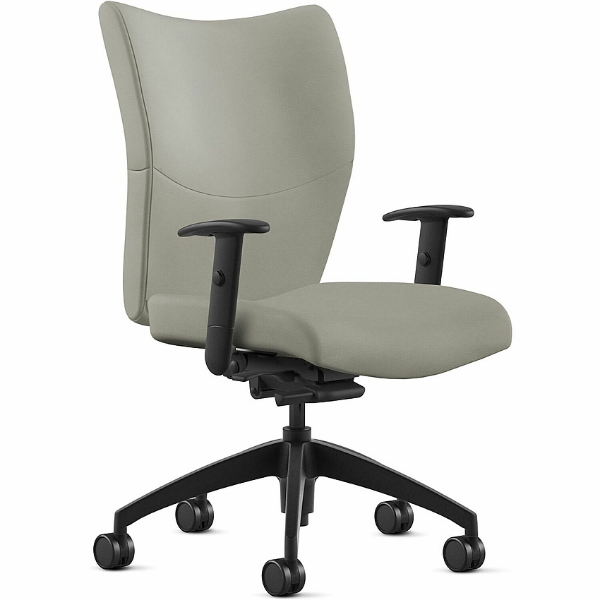 9 to 5 Seating Bristol Mid Back Mist Seat Color - Leather Seat Material - Mist Back Color - Leather Back Material - Mid Back - 5-star Base - 1 Each (2360Y2A8BL03)