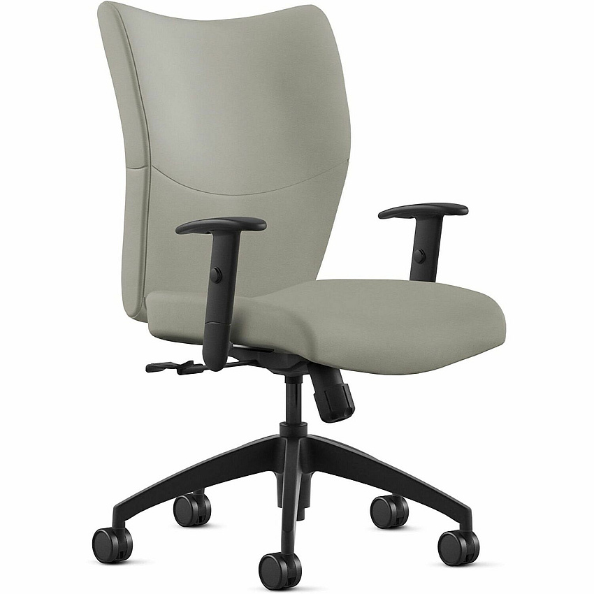9 to 5 Seating Bristol Mid Back Mist Seat Color - Leather Seat Material - Mist Back Color - Leather Back Material - Mid Back - 5-star Base - 1 Each (2360S2A8BL03)