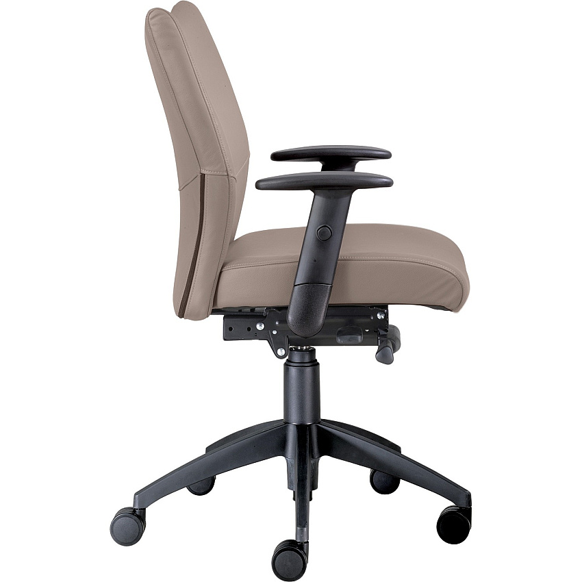 9 to 5 Seating Bristol Mid Back Mushroom Seat Color - Leather Seat Material - Mushroom Back Color - Leather Back Material - Mid Back - 5-star Base - 1 Each (2360Y2A8BL05)