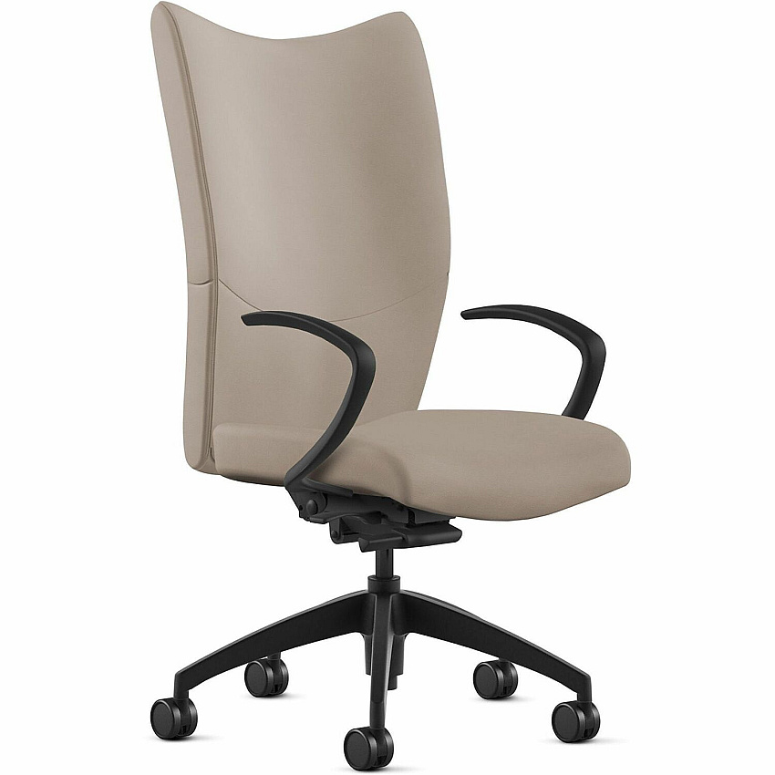 9 to 5 Seating High-Back Conference & Management Mushroom Seat Color - Leather Seat Material - Mushroom Back Color - Leather Back Material - High Back - 5-star Base - 1 Each (2380Y2A10L05)