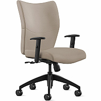 9 to 5 Seating Bristol Mid Back Mushroom Seat Color - Leather Seat Material - Mushroom Back Color - Leather Back Material - Mid Back - 5-star Base - 1 Each (2360S2A8BL05)