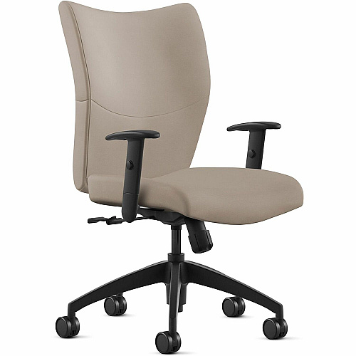 9 to 5 Seating Bristol Mid Back Mushroom Seat Color - Leather Seat Material - Mushroom Back Color - Leather Back Material - Mid Back - 5-star Base - 1 Each (2360S2A8BL05)