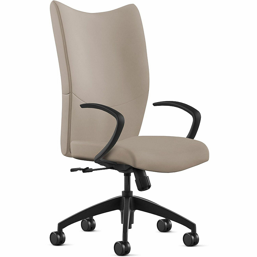 9 to 5 Seating High-Back Conference & Management Mushroom Seat Color - Leather Seat Material - Mushroom Back Color - Leather Back Material - High Back - 5-star Base - 1 Each (2380S2A10L05)