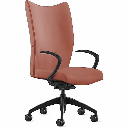 9 to 5 Seating High-Back Conference & Management Saddle Seat Color - Leather Seat Material - Saddle Back Color - Leather Back Material - High Back - 5-star Base - 1 Each (2380Y2A10L08)