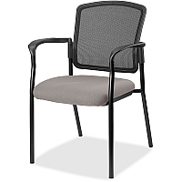Lorell Mesh Back Stackable Guest Chair Castillo Metal Seat Color - Vinyl Seat Material - Black Back Color - Mesh Back Material - Black Frame Color - Powder Coated Steel Frame Material - Four-legged Base - Metal - Armrest - 1 Each (LLR23100071)