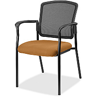 Lorell Mesh Back Stackable Guest Chair Dillon Fiesta Seat Color - Vinyl Seat Material - Black Back Color - Mesh Back Material - Black Frame Color - Powder Coated Steel Frame Material - Four-legged Base - Fiesta - Armrest - 1 Each (LLR23100073)