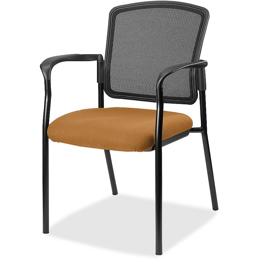 Lorell Mesh Back Stackable Guest Chair Dillon Fiesta Seat Color - Vinyl Seat Material - Black Back Color - Mesh Back Material - Black Frame Color - Powder Coated Steel Frame Material - Four-legged Base - Fiesta - Armrest - 1 Each (LLR23100073)