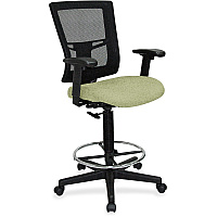 Lorell Mesh Back Drafting Stool Dillon Sage Seat Color - Vinyl Seat Material - Black Back Color - Mesh Back Material - Black Frame Color - Mid Back - 5-star Base - Sage - Vinyl - Armrest - 1 Each (LLR43100069)