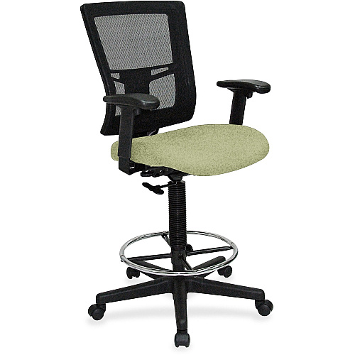 Lorell Mesh Back Drafting Stool Dillon Sage Seat Color - Vinyl Seat Material - Black Back Color - Mesh Back Material - Black Frame Color - Mid Back - 5-star Base - Sage - Vinyl - Armrest - 1 Each (LLR43100069)