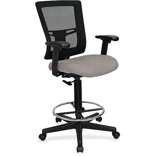 Lorell Mesh Back Drafting Stool Castillo Metal Seat Color - Vinyl Seat Material - Black Back Color - Mesh Back Material - Black Frame Color - Mid Back - 5-star Base - Metal - Vinyl - Armrest - 1 Each (LLR43100071)