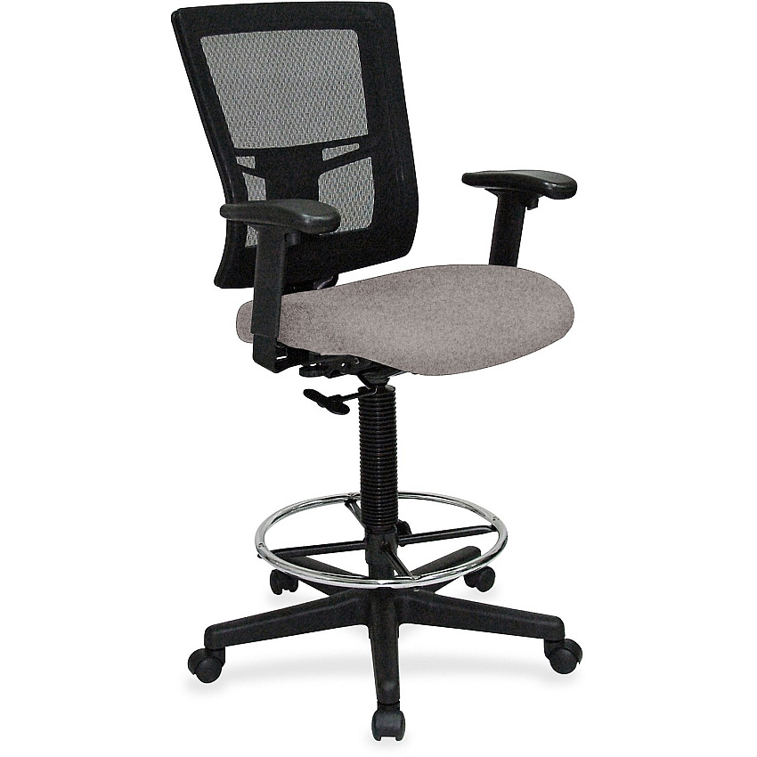 Lorell Mesh Back Drafting Stool Castillo Metal Seat Color - Vinyl Seat Material - Black Back Color - Mesh Back Material - Black Frame Color - Mid Back - 5-star Base - Metal - Vinyl - Armrest - 1 Each (LLR43100071)