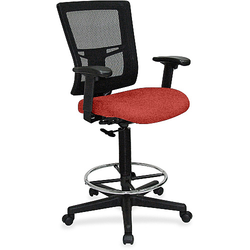 Lorell Mesh Back Drafting Stool Canyon Red Rock Seat Color - Vinyl Seat Material - Black Back Color - Mesh Back Material - Black Frame Color - Mid Back - 5-star Base - Red Rock, Canyon - Vinyl - Armrest - 1 Each (LLR43100075)