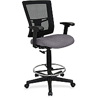 Lorell Mesh Back Drafting Stool Canyon Carbon Seat Color - Vinyl Seat Material - Black Back Color - Mesh Back Material - Black Frame Color - Mid Back - 5-star Base - Carbon - Vinyl - Armrest - 1 Each (LLR43100101)