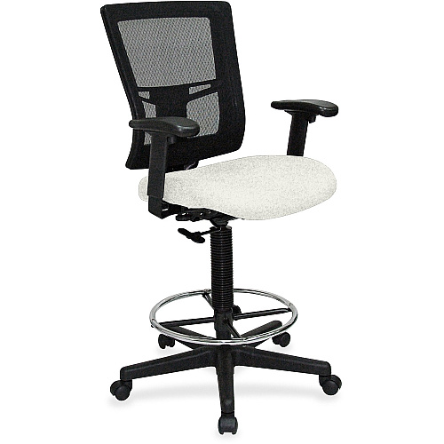 Lorell Mesh Back Drafting Stool Dillon Snow Seat Color - Vinyl Seat Material - Black Back Color - Mesh Back Material - Black Frame Color - Mid Back - 5-star Base - Snow - Armrest - 1 Each (LLR43100103)