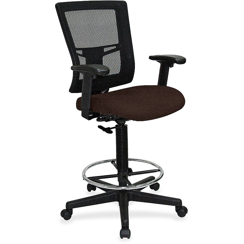 Lorell Mesh Back Drafting Stool Canyon Nightfall Seat Color - Vinyl Seat Material - Black Back Color - Mesh Back Material - Black Frame Color - Mid Back - 5-star Base - Nightfall - Vinyl - Armrest - 1 Each (LLR43100105)