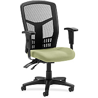 Lorell Executive High-back Mesh Chair Dillon Sage Seat Color - Vinyl Seat Material - Black Back Color - Mesh Back Material - Black Frame Color - Steel, Plastic Frame Material - High Back - 5-star Base - Sage - 1 Each (LLR86200069)