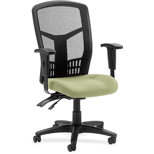 Lorell Executive High-back Mesh Chair Dillon Sage Seat Color - Vinyl Seat Material - Black Back Color - Mesh Back Material - Black Frame Color - Steel, Plastic Frame Material - High Back - 5-star Base - Sage - 1 Each (LLR86200069)