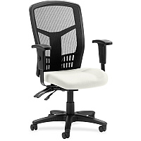 Lorell Executive High-back Mesh Chair Dillon Snow Seat Color - Vinyl Seat Material - Black Back Color - Mesh Back Material - Black Frame Color - Steel, Plastic Frame Material - High Back - 5-star Base - Snow - 1 Each (LLR86200103)