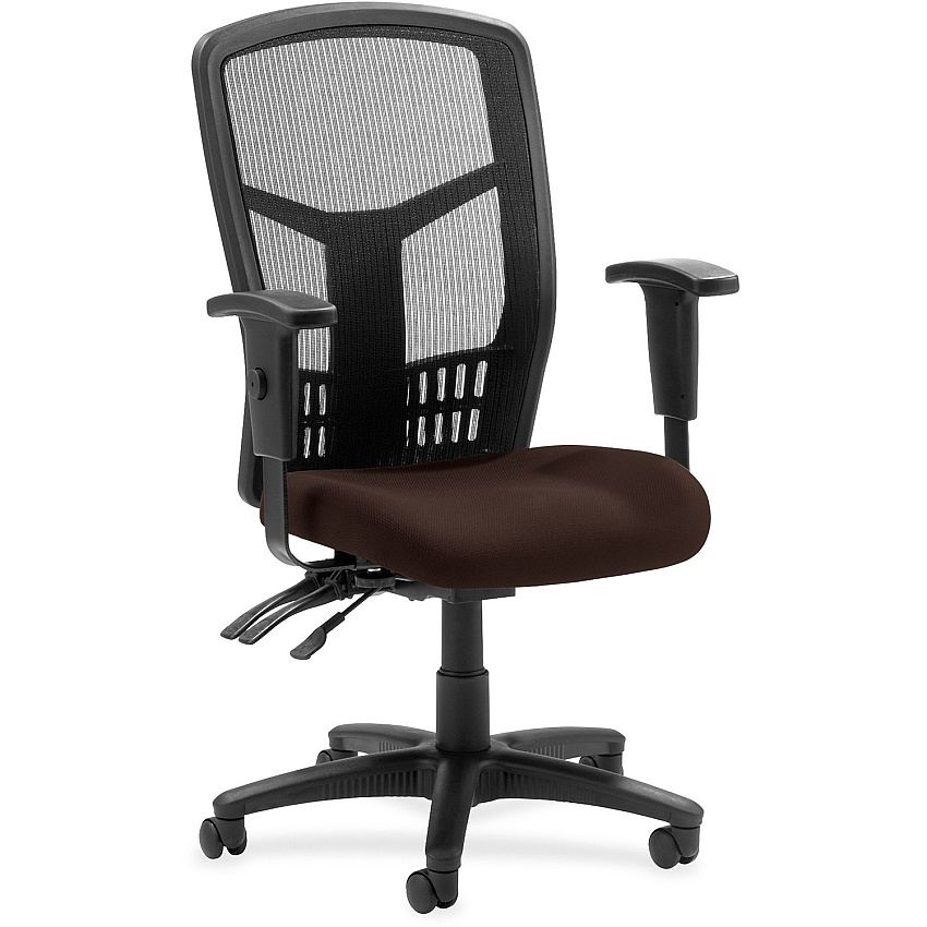 Lorell Executive High-back Mesh Chair Canyon Nightfall Seat Color - Vinyl Seat Material - Black Back Color - Mesh Back Material - Black Frame Color - Steel, Plastic Frame Material - High Back - 5-star Base - Nightfall - 1 Each (LLR86200105)