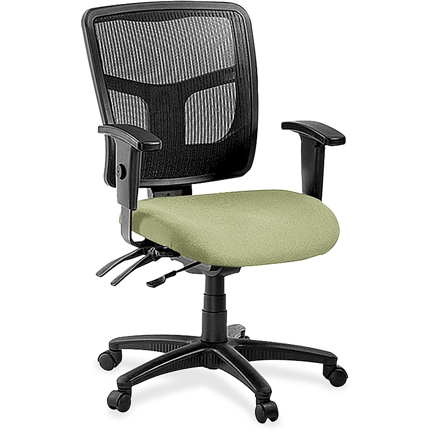 Lorell ErgoMesh Series Managerial Mesh Mid-Back Chair Dillon Sage Seat Color - Vinyl Seat Material - Black Back Color - Mesh Back Material - Mid Back - 5-star Base - 1 Each (LLR86201069)