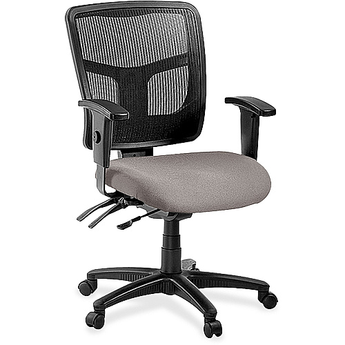 Lorell ErgoMesh Series Managerial Mesh Mid-Back Chair Castillo Metal Seat Color - Vinyl Seat Material - Black Back Color - Mesh Back Material - Mid Back - 5-star Base - 1 Each (LLR86201071)