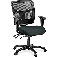 Lorell ErgoMesh Series Managerial Mesh Mid-Back Chair Dillon Black Seat Color - Vinyl Seat Material - Black Back Color - Mesh Back Material - Mid Back - 5-star Base - 1 Each (LLR86201076)