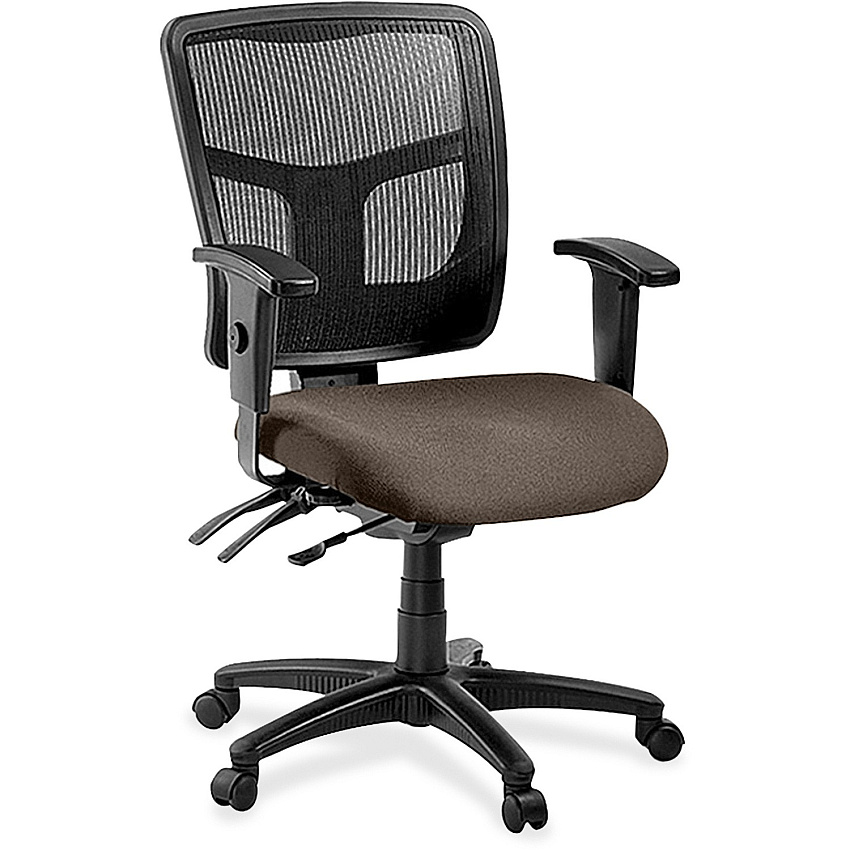 Lorell ErgoMesh Series Managerial Mesh Mid-Back Chair Dillon Java Seat Color - Vinyl Seat Material - Black Back Color - Mesh Back Material - Mid Back - 5-star Base - 1 Each (LLR86201077)