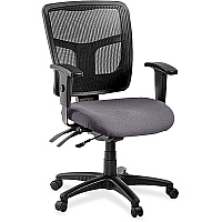 Lorell ErgoMesh Series Managerial Mesh Mid-Back Chair Canyon Carbon Seat Color - Vinyl Seat Material - Black Back Color - Mesh Back Material - Mid Back - 5-star Base - 1 Each (LLR86201101)