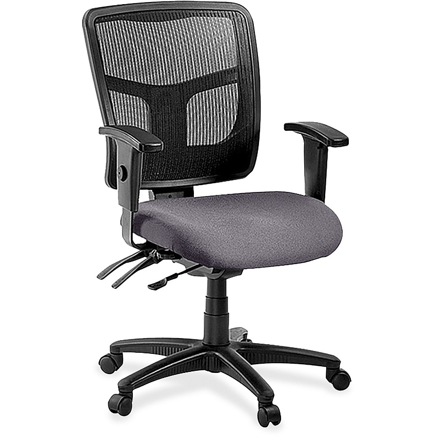 Lorell ErgoMesh Series Managerial Mesh Mid-Back Chair Canyon Carbon Seat Color - Vinyl Seat Material - Black Back Color - Mesh Back Material - Mid Back - 5-star Base - 1 Each (LLR86201101)