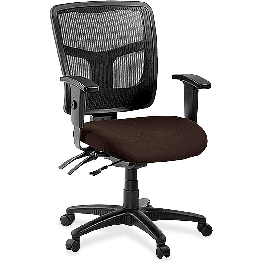 Lorell ErgoMesh Series Managerial Mesh Mid-Back Chair Canyon Nightfall Seat Color - Vinyl Seat Material - Black Back Color - Mesh Back Material - Mid Back - 5-star Base - 1 Each (LLR86201105)