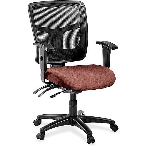 Lorell ErgoMesh Series Managerial Mesh Mid-Back Chair Dillon Cordovan Seat Color - Vinyl Seat Material - Black Back Color - Mesh Back Material - Mid Back - 5-star Base - 1 Each (LLR86201106)