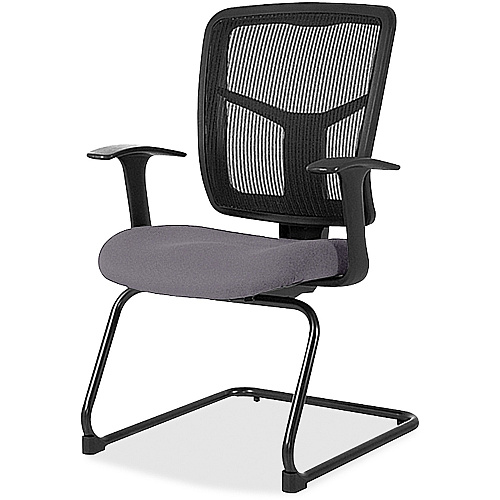 Lorell ErgoMesh Series Mesh Back Guest Chair with Arms Canyon Carbon Seat Color - Vinyl Seat Material - Black Back Color - Mesh Back Material - Cantilever Base - Carbon - Armrest - 1 Each (LLR86202101)