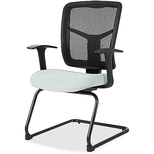 Lorell ErgoMesh Series Mesh Back Guest Chair with Arms Castillo Breezy Seat Color - Vinyl Seat Material - Black Back Color - Mesh Back Material - Cantilever Base - Breezy - Armrest - 1 Each (LLR86202102)