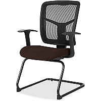Lorell ErgoMesh Series Mesh Back Guest Chair with Arms Canyon Nightfall Seat Color - Vinyl Seat Material - Black Back Color - Mesh Back Material - Cantilever Base - Nightfall - Armrest - 1 Each (LLR86202105)