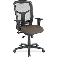 Lorell Executive Mesh High-back Swivel Chair Dillon Java Seat Color - Vinyl Seat Material - Black Back Color - Mesh Back Material - High Back - Java - Armrest - 1 Each (LLR86205077)