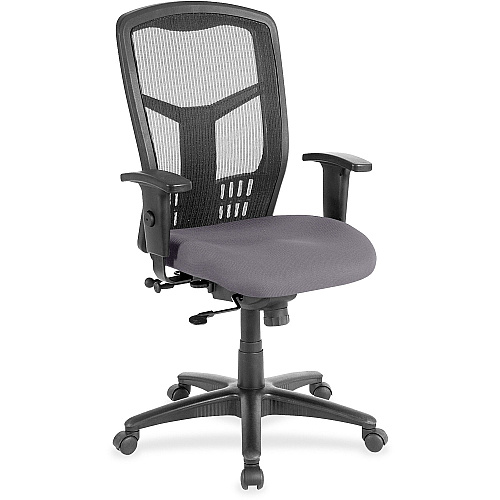 Lorell Executive Mesh High-back Swivel Chair Canyon Carbon Seat Color - Vinyl Seat Material - Black Back Color - Mesh Back Material - High Back - Carbon, Canyon - Armrest - 1 Each (LLR86205101)