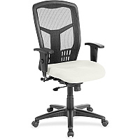 Lorell Executive Mesh High-back Swivel Chair Dillon Snow Seat Color - Vinyl Seat Material - Black Back Color - Mesh Back Material - High Back - Snow - Armrest - 1 Each (LLR86205103)