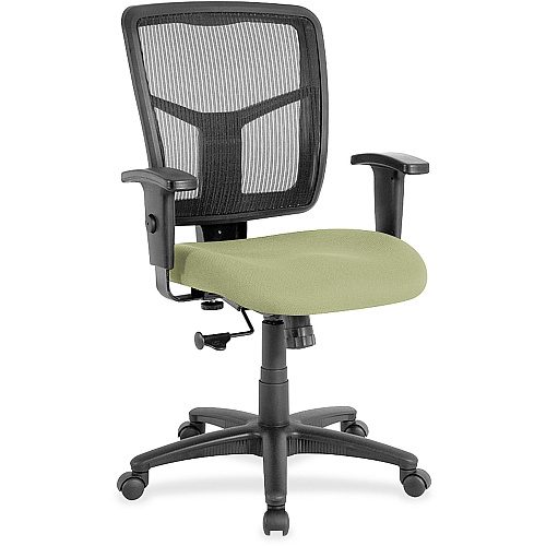 Lorell Ergomesh Managerial Mesh Mid-back Chair Dillon Sage Seat Color - Vinyl Seat Material - Black Back Color - Mesh Back Material - Mid Back - 5-star Base - 1 Each (LLR86209069)