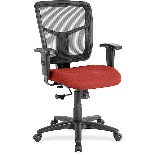 Lorell Ergomesh Managerial Mesh Mid-back Chair Canyon Red Rock Seat Color - Vinyl Seat Material - Black Back Color - Mesh Back Material - Mid Back - 5-star Base - 1 Each (LLR86209075)