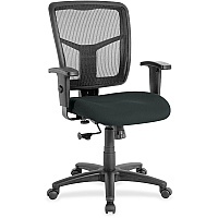 Lorell Ergomesh Managerial Mesh Mid-back Chair Dillon Black Seat Color - Vinyl Seat Material - Black Back Color - Mesh Back Material - Mid Back - 5-star Base - 1 Each (LLR86209076)