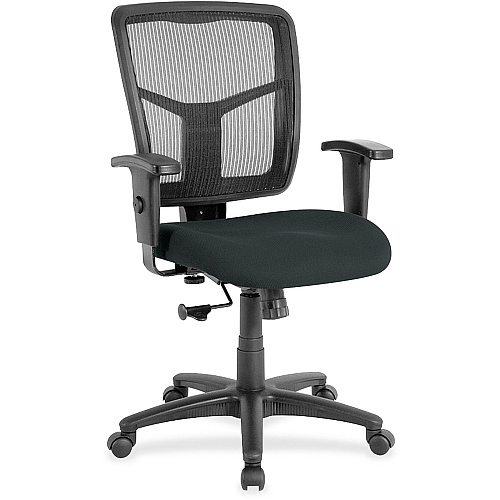 Lorell Ergomesh Managerial Mesh Mid-back Chair Dillon Black Seat Color - Vinyl Seat Material - Black Back Color - Mesh Back Material - Mid Back - 5-star Base - 1 Each (LLR86209076)