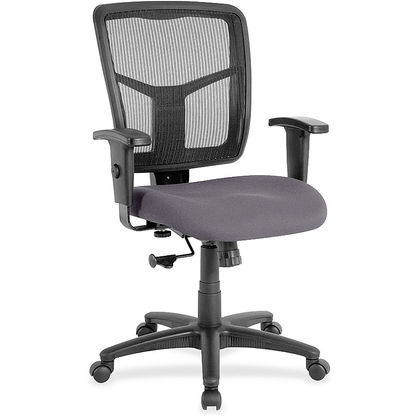 Lorell Ergomesh Managerial Mesh Mid-back Chair Canyon Carbon Seat Color - Vinyl Seat Material - Black Back Color - Mesh Back Material - Mid Back - 5-star Base - 1 Each (LLR86209101)