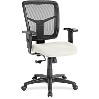 Lorell Ergomesh Managerial Mesh Mid-back Chair Dillon Snow Seat Color - Vinyl Seat Material - Black Back Color - Mesh Back Material - Mid Back - 5-star Base - 1 Each (LLR86209103)