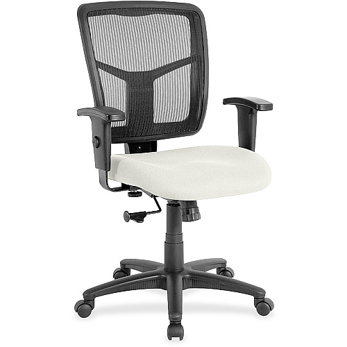 Lorell Ergomesh Managerial Mesh Mid-back Chair Dillon Snow Seat Color - Vinyl Seat Material - Black Back Color - Mesh Back Material - Mid Back - 5-star Base - 1 Each (LLR86209103)