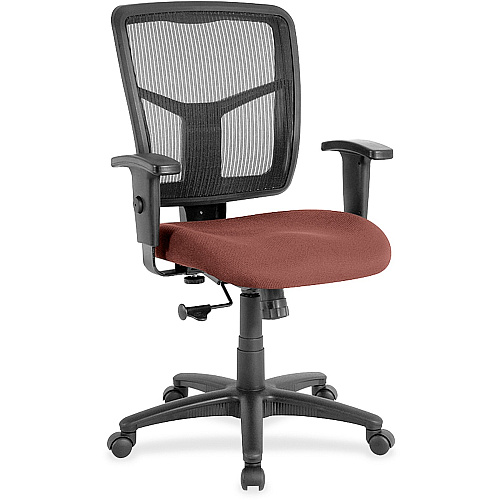 Lorell Ergomesh Managerial Mesh Mid-back Chair Dillon Cordovan Seat Color - Vinyl Seat Material - Black Back Color - Mesh Back Material - Mid Back - 5-star Base - 1 Each (LLR86209106)