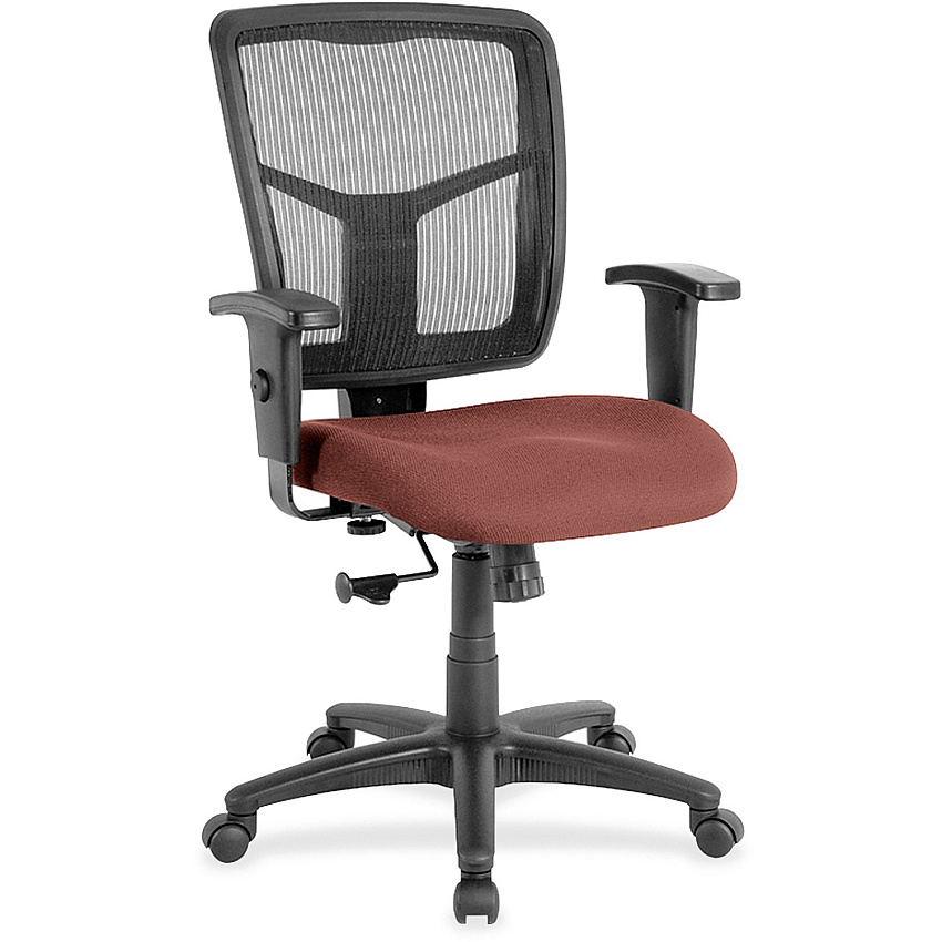 Lorell Ergomesh Managerial Mesh Mid-back Chair Dillon Cordovan Seat Color - Vinyl Seat Material - Black Back Color - Mesh Back Material - Mid Back - 5-star Base - 1 Each (LLR86209106)