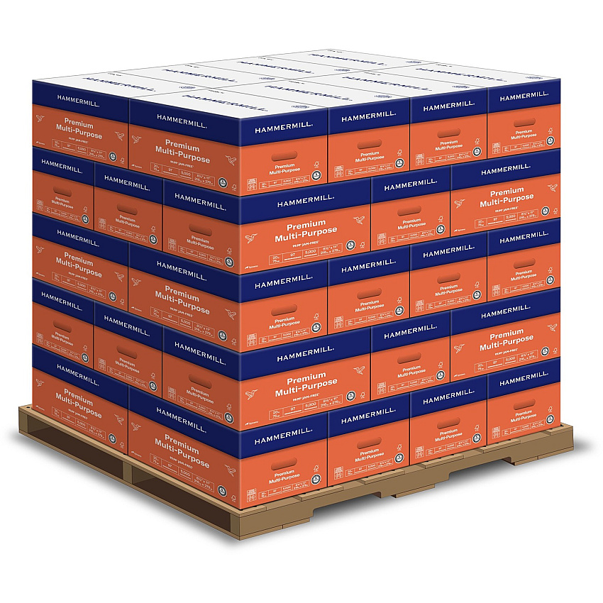 Hammermill Premium Multipurpose Paper - White 97 Brightness - Letter - 8 1/2" x 11" - 20 lb Basis Weight - Smooth - Jam-free, Archival-safe, Acid-free - White - 500 Sheets per Ream - 400 / Pallet (106310PL)